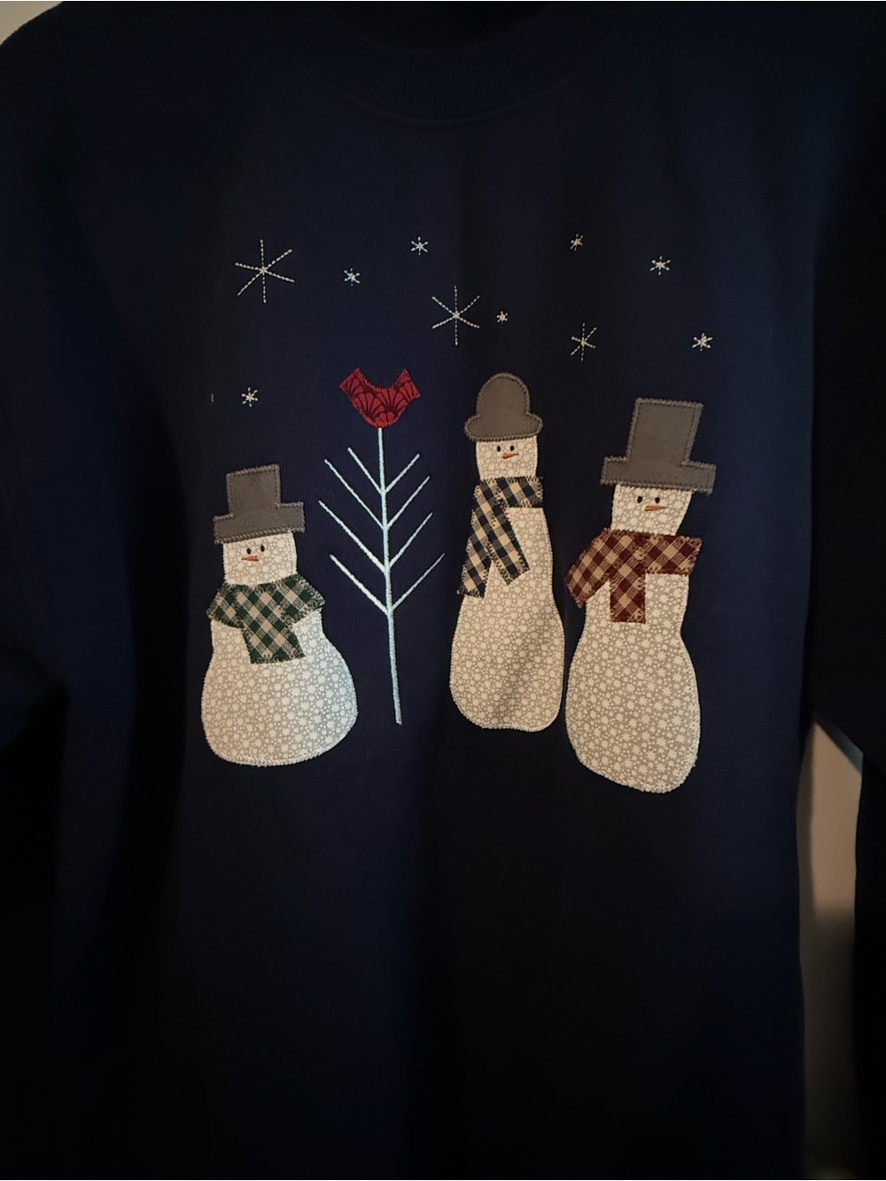 Folk Style Snowman Sweatshirt - Picture 3 of 5